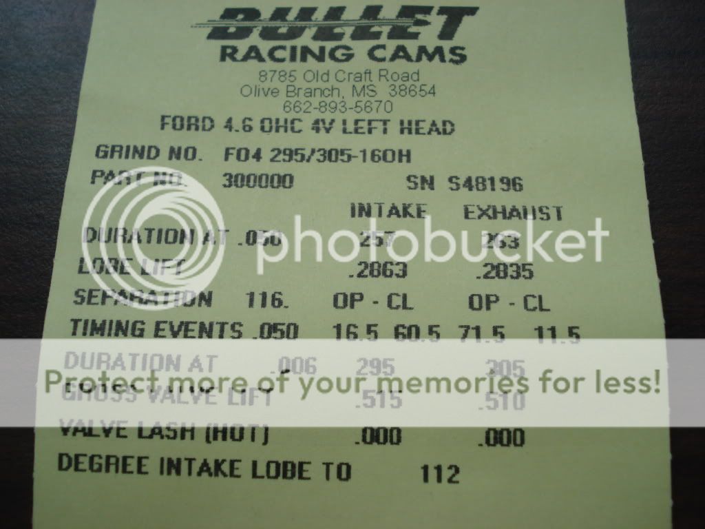 bullet racing cams 4v modular TCCoA Forums